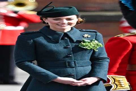 Kate Middleton wears green as she attends the Irish Guards’ St Patrick’s Day Parade