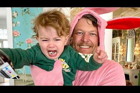 Blake Shelton Makes Baby CRY While Dressed as Easter Bunny