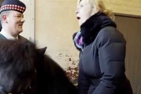 BBC Breakfast’s Carol Kirkwood shrieks after being bitten by Queen’s ‘special’ ponies