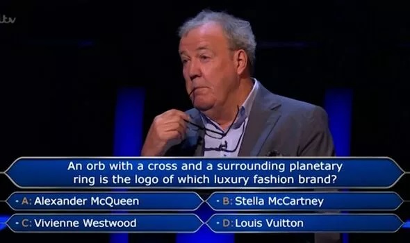 Jeremy Clarkson stunned as Millionaire contestant makes dig at his appearance