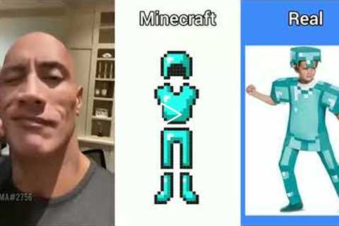 The rock reacts to Minecraft Irl