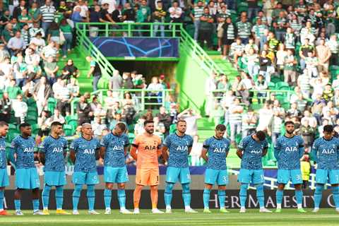 Tottenham and Sporting Lisbon honour the Queen in minute’s silence but section of home fans refuse..