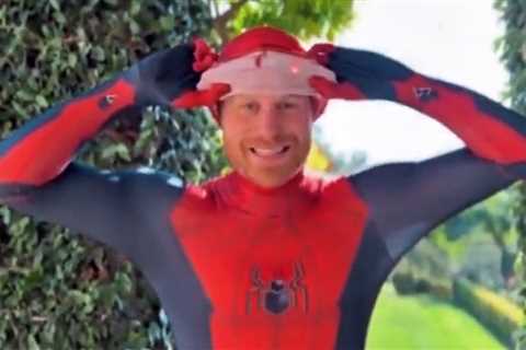 Prince Harry dresses up as Spider Man as he sends Christmas video message to children who have lost ..