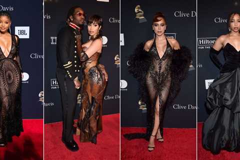 Style Details From the Clive Davis Pre-Grammy Gala: Including Cardi B in Custom Roberto Cavalli,..