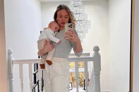 Jorgie Porter gives rare look inside her huge home as she poses with baby Forest in all-white outfit