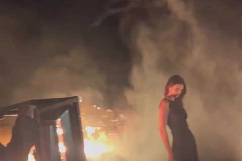 Kendall Jenner goes braless as she flaunts tiny waist in black dress for unedited video after..