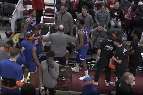 Knicks’ RJ Barrett, Obi Toppin need to be separated during timeout