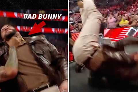 Bad Bunny Gets Chokeslammed Through Table On WWE Monday Night Raw