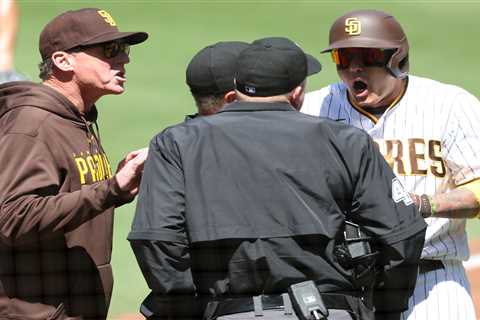 Padres’ Manny Machado ejected after striking out on clock violation