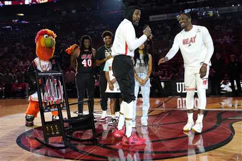 Heat’s Udonis Haslem gifted rocking chair, goes off in final NBA game