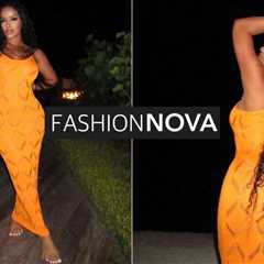 Tania Williams Shows off her Curves in a Orange Maxi Fashion Nova Dress + Find Similar Styles