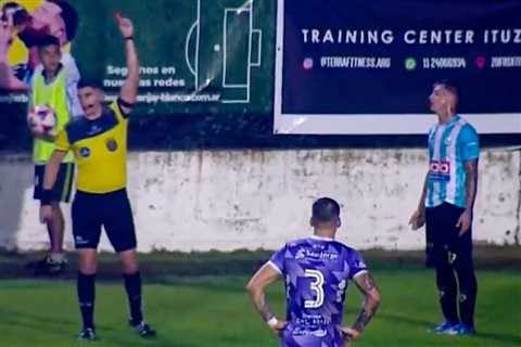 Soccer player receives red card, ejected after appearing to urinate on field