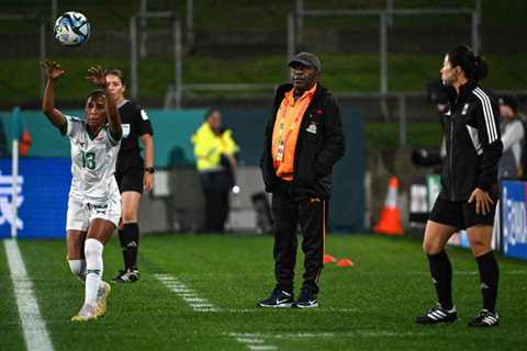 Zambia coach Bruce Mwape accused of rubbing hands over player’s chest at World Cup