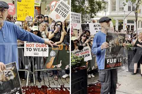 James Cromwell Joins Animal Rights Protesters at NYC Louis Vuitton Store