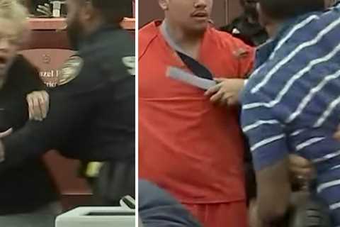 Video: Brawl Breaks Out In Court After Man Accused of Shooting Girlfriend 22 Times Pleads Guilty to ..