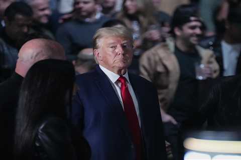 Donald Trump arrives at MSG to attend UFC 295 flanked by Kid Rock, Dana White and Tucker Carlson