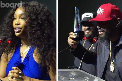 SZA Presents Top Dawg & Punch With the Clive Davis Visionary Award | Billboard Power 100 Party 2024