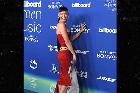 Katy Perry Wears Sexy Laced-Up Red Dress, Exposes Butt in G-String