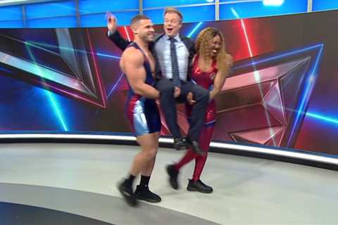 Gladiators stars carry BBC Breakfast presenter out of the studio after schedule shake-up is revealed