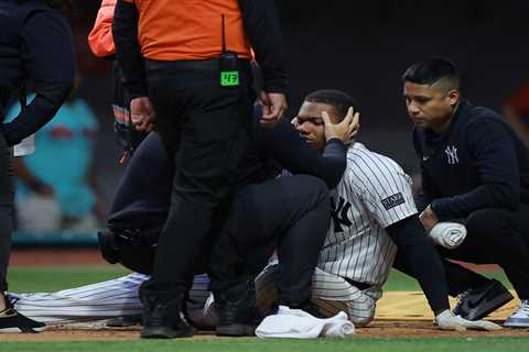 Yankees’ Oscar Gonzalez suffers orbital fracture after fouling pitch off face in scary scene