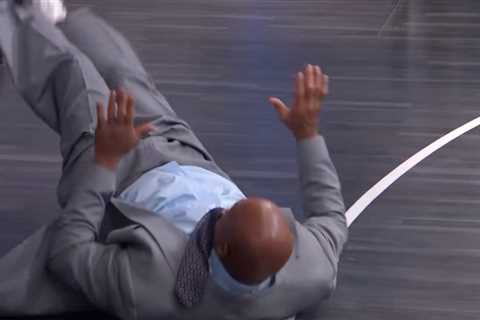 Shaq loses it when Charles Barkley demonstrates how players should fall after Zion Williamson scare