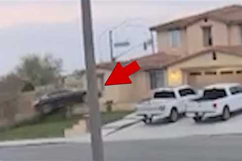 Doorbell Video Shows Car Going Airborne and Crashing Into a House