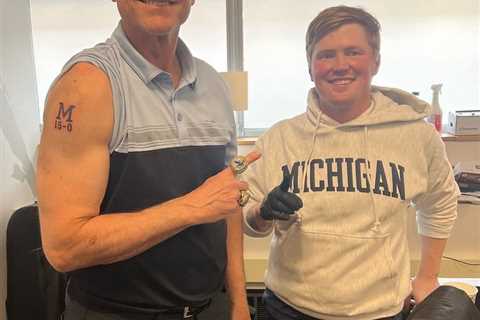 Jim Harbaugh keeps word, gets Michigan ‘15-0′ tattoo: ‘Impervious to pain’