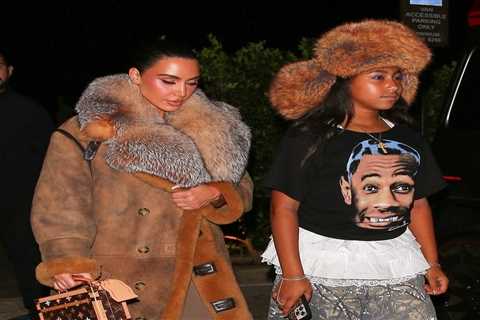 Kim Kardashian and North West Grab Dinner at Nobu Malibu with Kim Rocking a $11,100 Louis Vuitton..