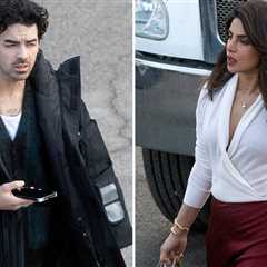 Priyanka Chopra, Jonas Brothers Bundle Up on Set of New Christmas Movie