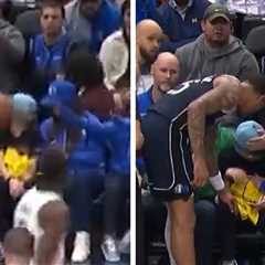 NBA's Kyrie Irving Smashes Kid in Head with Errant Pass