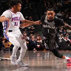 Suddenly surging Nets clip 76ers and move closer to play-in spot