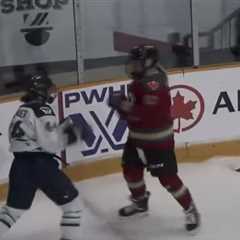 Women’s hockey stars throw down as PWHL’s first fight erupts