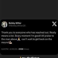 Bobby Miller lauded by girlfriend after Dodgers pitcher hit with 106 mph line drive