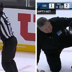 NHL Referee Takes Puck To Family Jewels During Canucks Game