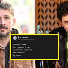Shia LaBeouf Has Shut Down Claims That He Shaded Timothée Chalamet In A Recent Interview By Sharing ..