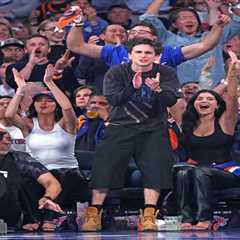 Kylie, Kendall Jenner join Timothee Chalamet for Knicks-Celtics Game 4 along celebrity row