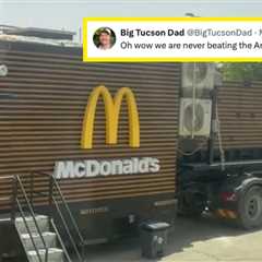 There's A Literal Mobile McDonald's Parked In Saudi Arabia Near Where President Trump Is Currently..