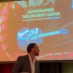Travis Kelce Cracks Joke About Taylor Swift Guitar At Patrick Mahomes Charity Event
