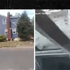 Dump Truck Crashes Through Suburban House, on Video, Injuring Resident