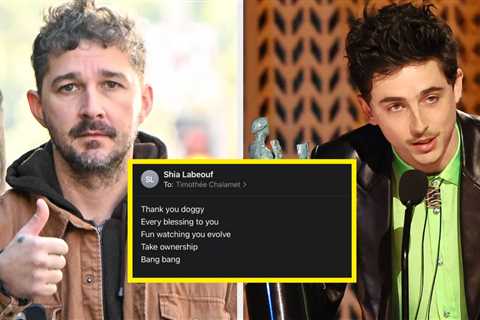 Shia LaBeouf Has Shut Down Claims That He Shaded Timothée Chalamet In A Recent Interview By Sharing ..