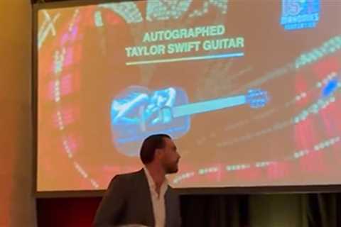 Travis Kelce Cracks Joke About Taylor Swift Guitar At Patrick Mahomes Charity Event