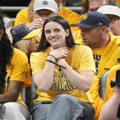 Caitlin Clark invokes choke celebration while taking in Pacers’ Game 3 NBA Finals win