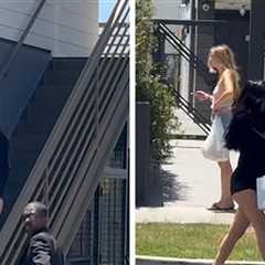 Bianca Censori Flaunts Long Legs in Tiny Shorts, Drives Through L.A. With Kanye