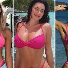 Sexy Stars In Pink Bikinis For National Pink Day!