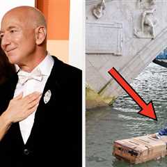 A Life-Sized Jeff Bezos Dummy Was Thrown Into The Venice Grand Canal By Protestors Of His..