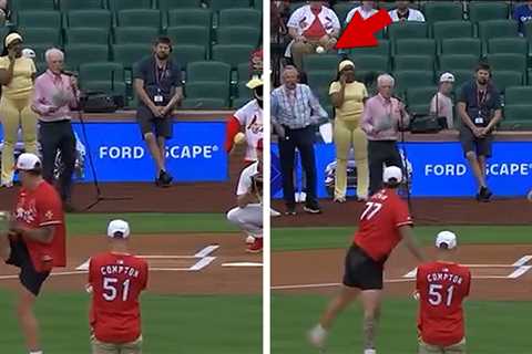 Taylor Lewan Throws Horrible First Pitch At Cardinals Game, Misses Wide Left
