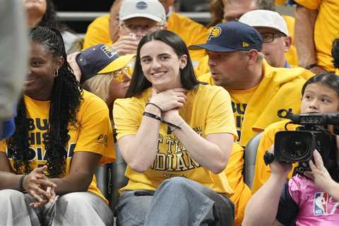 Caitlin Clark invokes choke celebration while taking in Pacers’ Game 3 NBA Finals win
