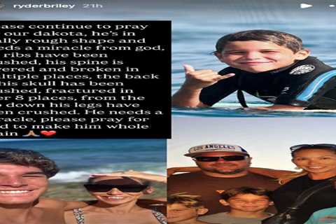 Surfing legend’s 20-year-old son ‘fighting for his life’ after being pinned between cars in..