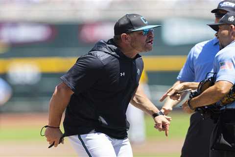 Coastal Carolina head coach ejected in first inning of CWS championship elimination game