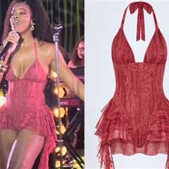 Ari Lennox Rocks Essence Fest SuperLounge in Red Oh Polly Bodysuit